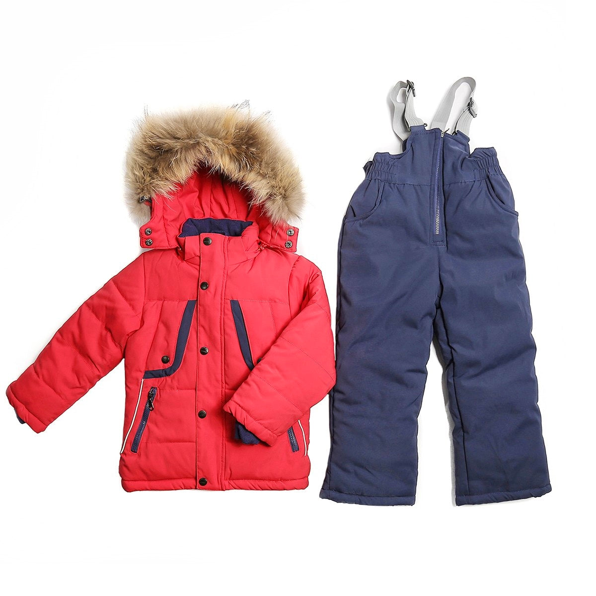 Only 45.00 usd for Toddler Boys 3-Piece Winter Stylish Jacket Sheep Wool  Vest Overall Red Set 2 years Online at the Shop